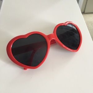 Heart Sunglasses, Funky Vintage Style Red